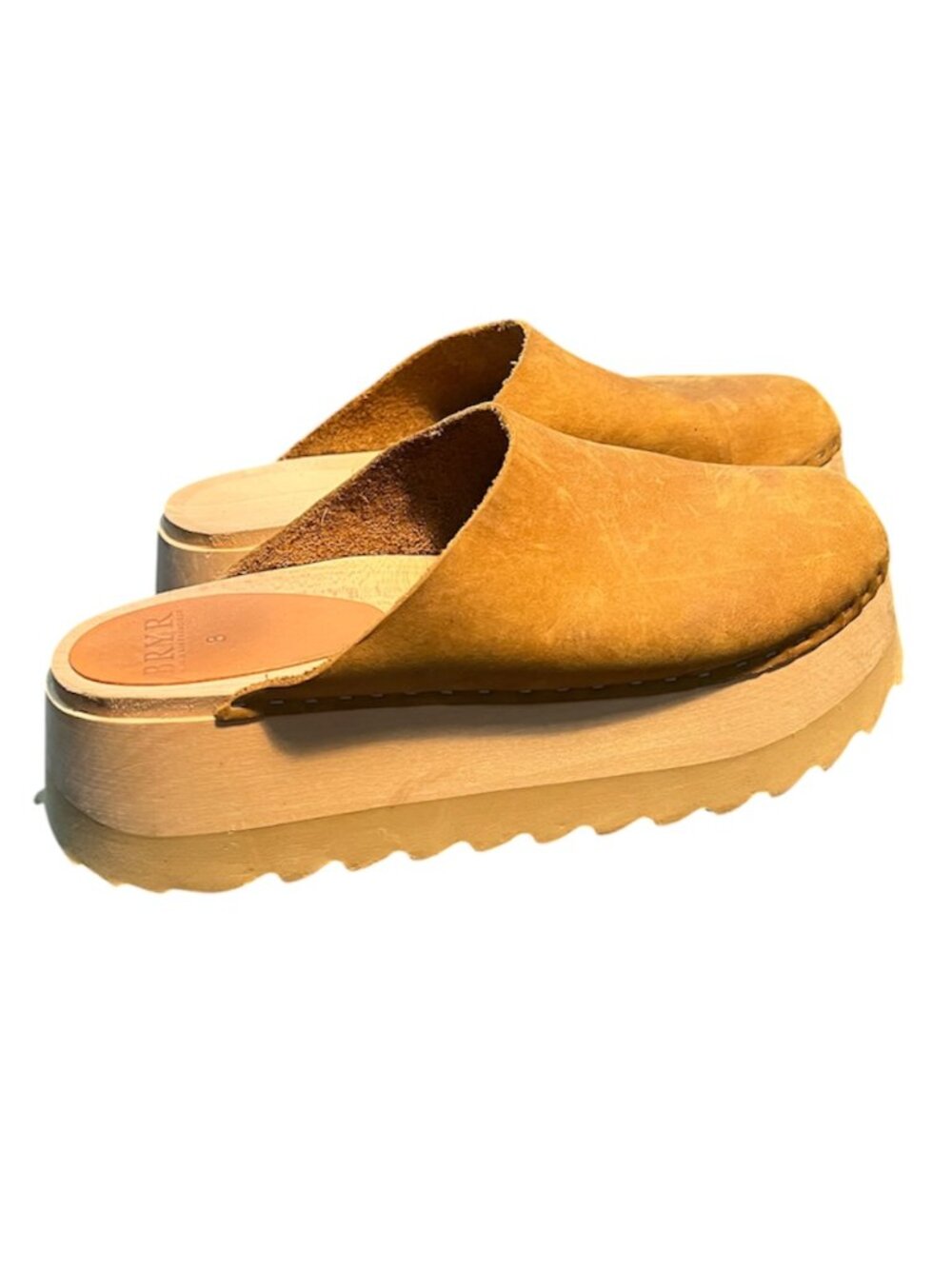 BRYR Studio Chonk Clogs Size 8 Platform Leather Handmade USA